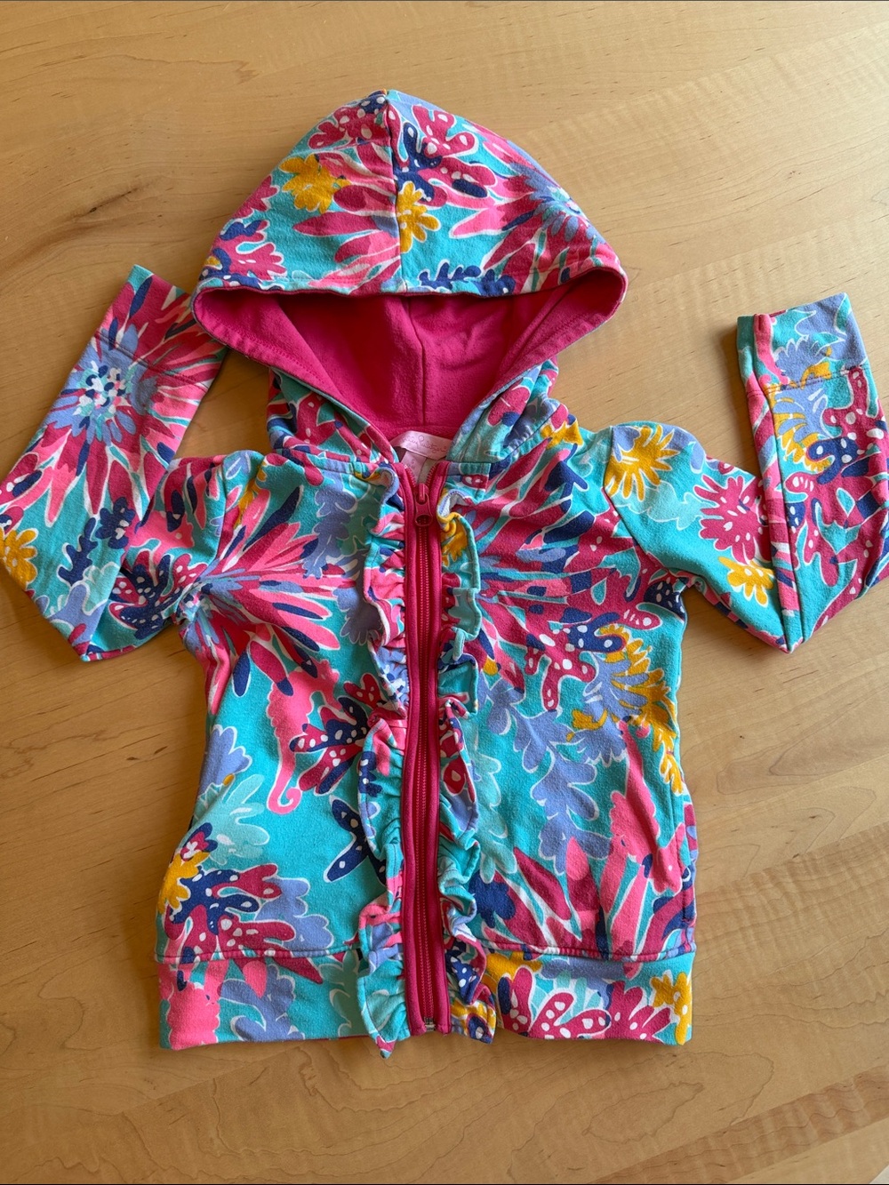 LILLY PULITZER Zip Front Hoodie Sweatshirt Jacket